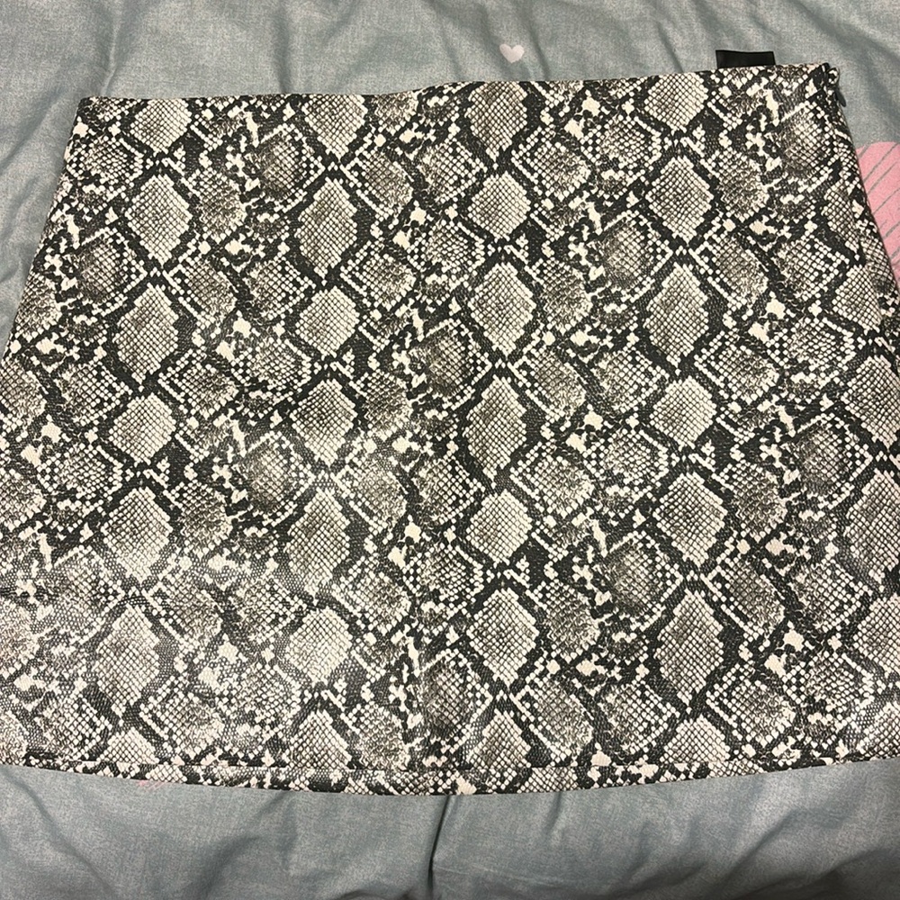 Faux Snake Skin Mini Skirt